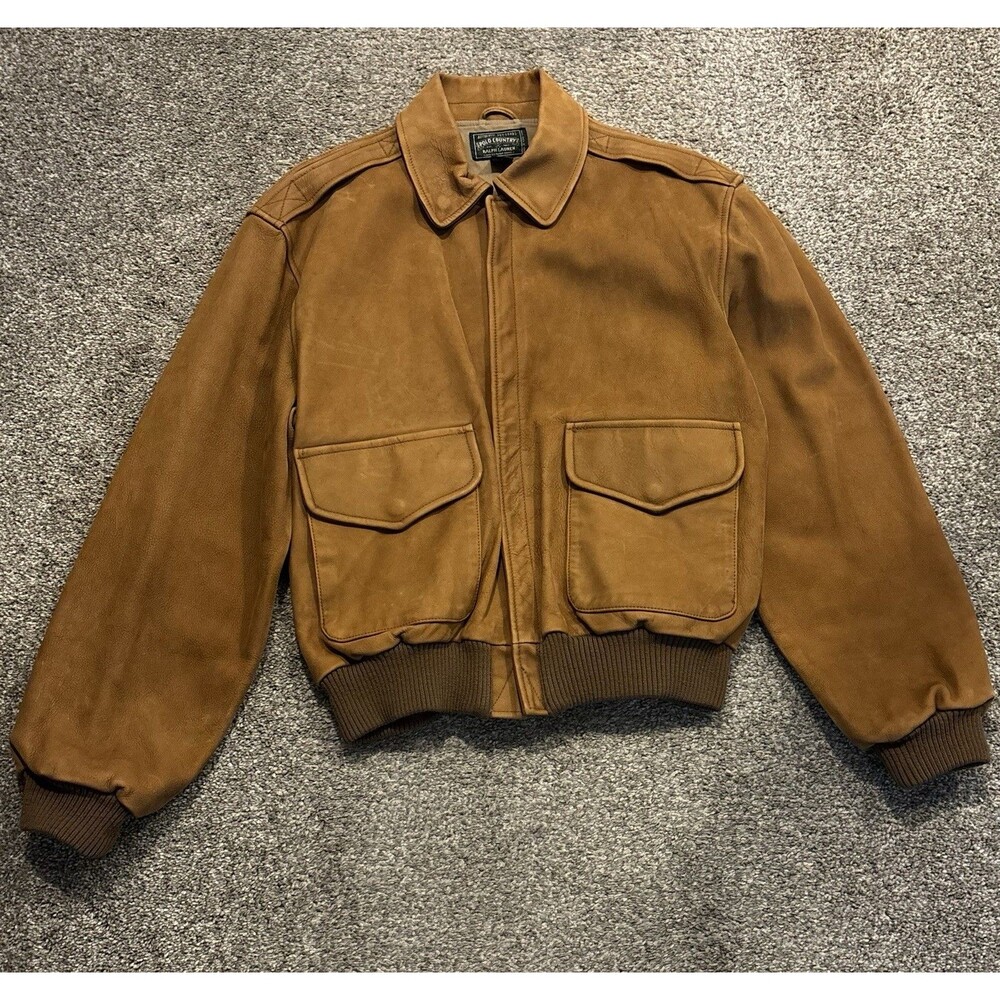 Vintage Polo Country Ralph Lauren A-2 Leather Suede Flight Bomber Jacket *READ*